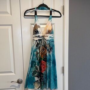 Cristinalove Multicolor Halter Mini Dress